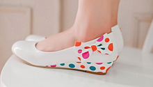 Free shipping 2014 fashion bow low to slope with spring candy color women s pumps size