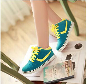 Free shipping 2014 new college wind color comfortable flat with sports and travel sneakers 