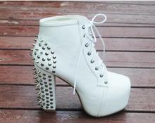 new 2014 autumn winter Motorcycle boots new arrive hotest one pairs 274 pieces Rivets Rock roll