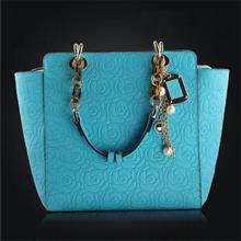 New 2014 Rose Pattern Women Handbag Fashion Women Leather Handbag Popular Shoulder Bag Genuine Leahter Totes Hot Sale Bolsas