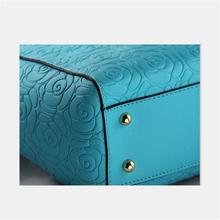 New 2015 Rose Pattern Women Handbag Fashion Women Leather Handbag Popular Shoulder Bag Genuine Leahter Tote
