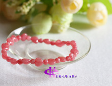 Genuine Natural Red Rhodochrosite Stretch Finished Bracelet Round beads 4mm Heart Beads 7mm Jewelry Beads Marriage
