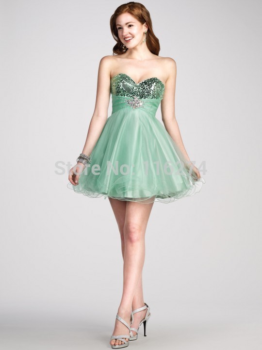 ... Short-Homecoming-Dresses-Cheap-Green-Sequins-Mini-Party-Prom