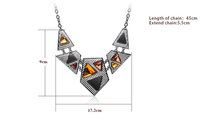 Viennois Fashion Jewelry Gun Plating Navy Yellow Crystal Statement Chain Rhinestone Triangle Necklace Pendant Women 2014