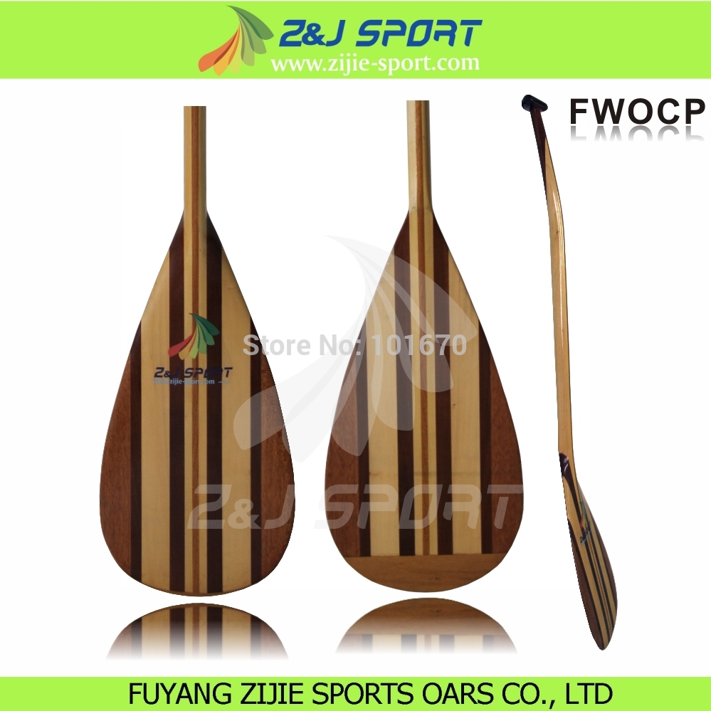 2014 Hot Selling wooden surfski outrigger canoe paddle with bent shaft 