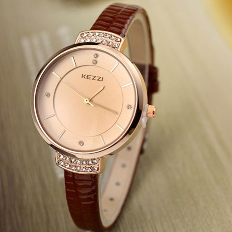 High Quality Waterproof KEZZI Brand Leather Strap Watches Women fashion rhinestone Dress Watch Ladies Quartz Watch