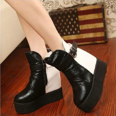The new age season 2014 wedge increased thick bottom short boots shoes high heel boots snow