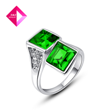Green square diamond ring, Jewelry Made with Genuine Austria Full Sizes Wholesale,,ring series
