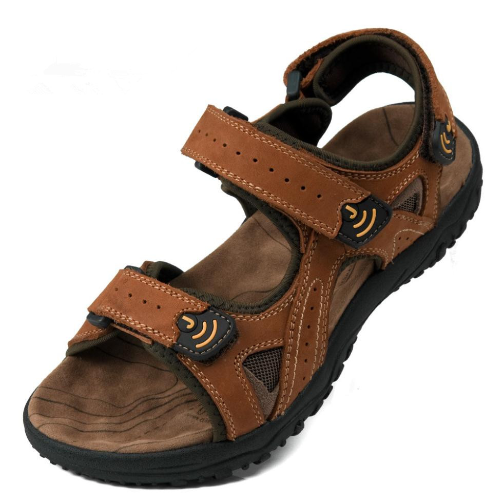 leather cowhide sandals outdoor casual men leather sandals for men ...