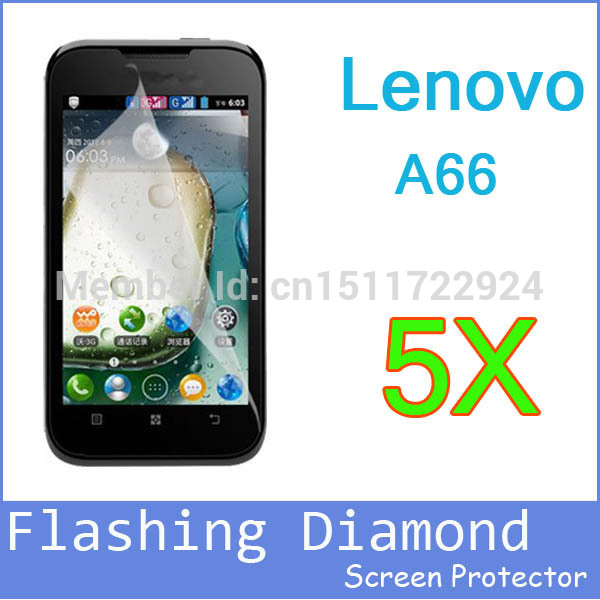 5pcs cellphone lenovo a66 screen film mobile phone Diamond Flashing lenovo a66 screen protector lenovo phone
