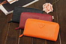 hot selling coin purses and handbags soft black clutch long wallets for women with genuine leather  from fashion brand 2014