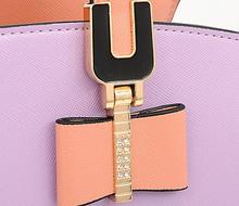2014 New European And American Fashion Handbags Designer Bow Rhinestone Shoulder Bag PU Leather Bag Diagonal