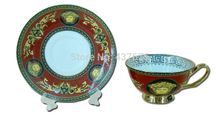 Luxurious Bone China Coffee Cup Saucer Tea Cup and Saucer Set Fine Porcelain Teaset 220ml 