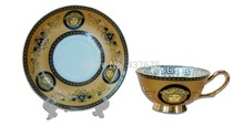 Luxurious Bone China Coffee Cup Saucer Tea Cup and Saucer Set Fine Porcelain Teaset 220ml