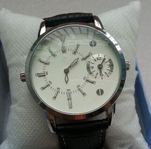 Nuevo 2014 Mens relojes primeras marcas de lujo + correa de cuero relojes + Business Casual reloj de cuarzo hombres hombres relojes de pulsera