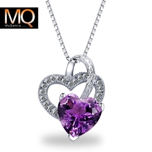 Natural amethyst cupid of love 925 Silver Necklace female short clavicle accessories jewelry pendant fashion in Korea