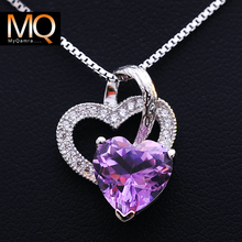 2015 Collares Jewelry Natural Amethyst Cupid Of Love 925 Necklace Female Short Clavicle Accessories Pendant Fashion