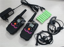 2014 cute T388 2pc pack Twin walkie talkie radios kitty cat portable mobile radios interphone PMR/FRS walky talky + accessories
