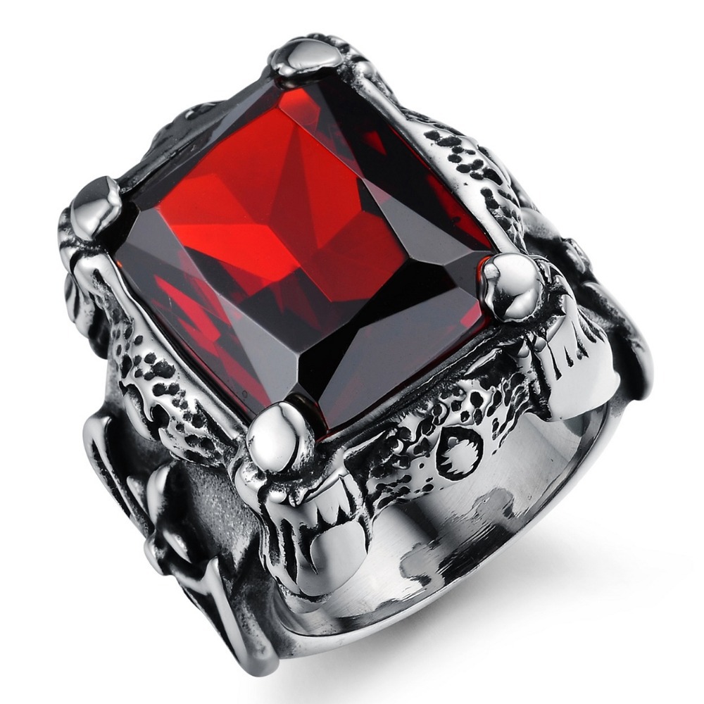 OPK Brand Design Royal Square Ruby Rings for Men Inlaid Austria AAA Zircon Top Grade Unique