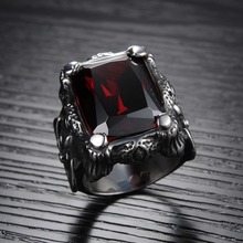 OPK Brand Design Royal Square Ruby Rings for Men Inlaid Austria AAA Zircon Top Grade Unique