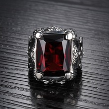 OPK Brand Design Royal Square Ruby Rings for Men Inlaid Austria AAA Zircon Top Grade Unique