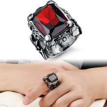 OPK Brand Design Royal Square Ruby Rings for Men Inlaid Austria AAA Zircon Top Grade Unique