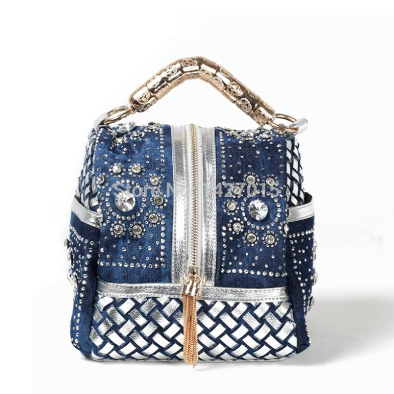 new fashion Set auger handbags embellish with PU Messenger Bags cute clutch cross body jean bags