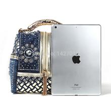 new fashion Set auger handbags embellish with PU Messenger Bags cute clutch cross body jean bags