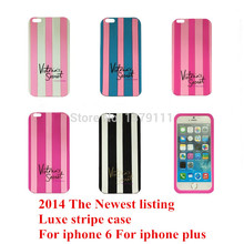 2014 Newest Victoria s Secret PINK Luxe Soft Silicone Stripe Rubber Case Cover For iphone 6