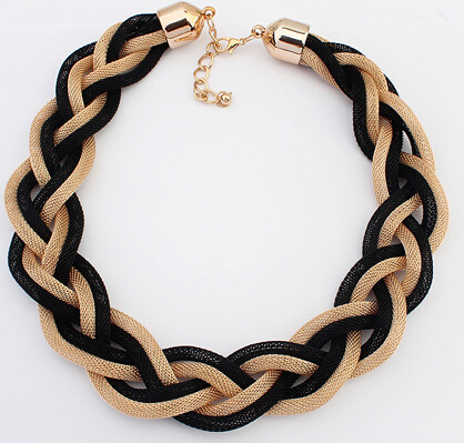 2014 new fashion Bohemian style Punk Fashion Simple Metal braid Twist Chain necklaces pendants woman s