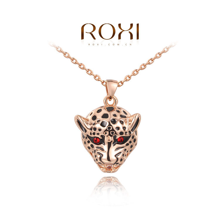 2015 Roxi new design statement necklace leopard punk rose gold plated necklaces women fashion jewlery free