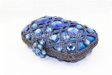 Blue gem Classic Bling Full Diamond Evening Bags Women s Clutch Bags Party Crystal Handbag Reasonable