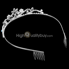 New Bridal Sky Blue Crystal Rhinestone Wedding Headband Tiara Hair Accessory