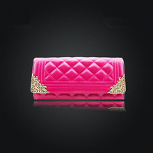 Hot Sale Women Clutch 2015 New Cowhide Evening Bags Plaid Pattern Women Messwnger Bags Trendy Crossbody