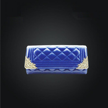 Hot Sale Women Clutch 2015 New Cowhide Evening Bags Plaid Pattern Women Messwnger Bags Trendy Crossbody