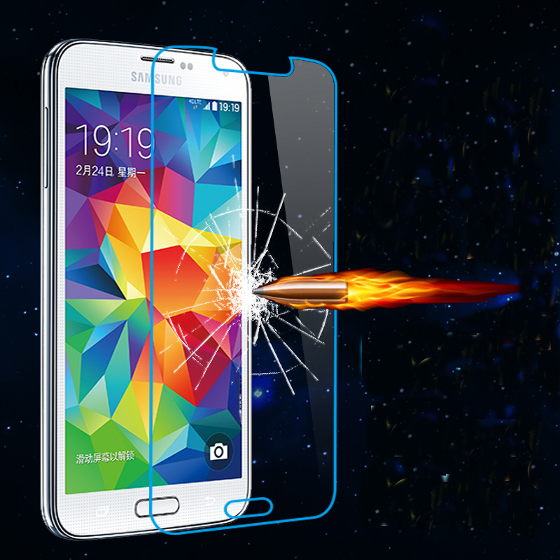 Newest Tempered Glass Front Screen Protector For Samsung Galaxy S5 i9600 Crystal Protective Film Free Shipping