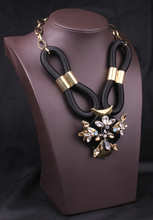 high quality black jc crystal statement necklace fashion jewelry for women new chunky necklace wholesale high