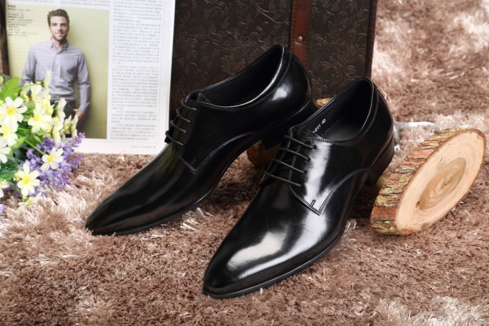 Plus Size 37-46 Personalized Iron Pointed Toe Fashion Men Wedding