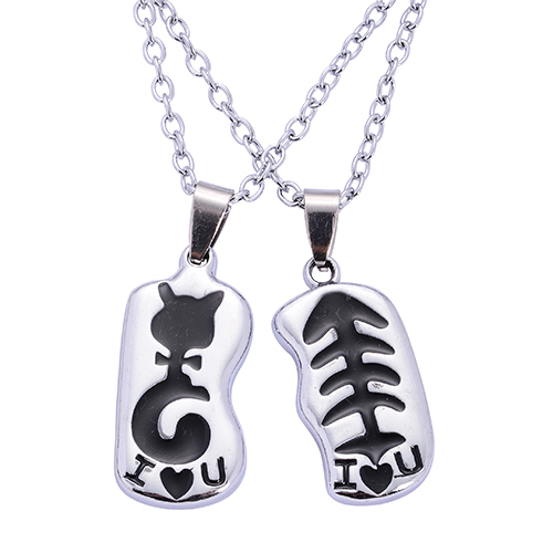 I Love You Cat Fish Wholesale 2015 New Couple Lovers Pendant Necklaces For Women s and