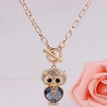 2014 New Arrival Retro Owl Necklace Gold Plated Chain Necklace Women Low key Luxury Fashion Jewelry