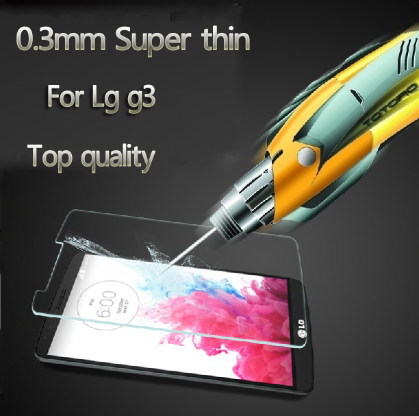0 3mm Thin Premium Tempered Glass For LG G3 Screen Protector for LG With Retail Box