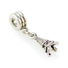 Minimum order $10 Free Shipping Wholesale 1Pc Alloy Bead Charm European Silver Tower Beads Fit bracelets & bangles B123