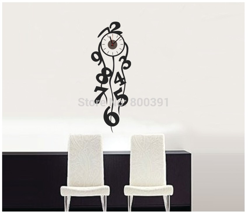 819Free Shipping 2014 new Stylish Simple DIY 3D Wall Clocks Funny ...