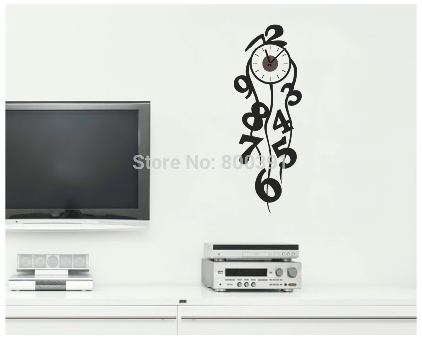 819Free Shipping 2014 new Stylish Simple DIY 3D Wall Clocks Funny ...