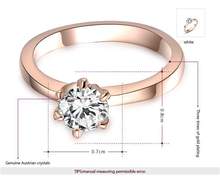 Super Deals AAA CZ diamond wedding rings 6 claws 5mm 18k rose gold rings for women