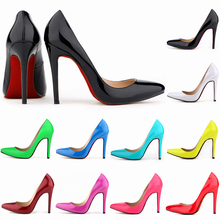 RED SOLE WOMEN LADIES SHOES WOMAN PATENT PU HIGH HEELS POINTED CORSET STYLE WORK PUMPS COURT PARTY DANCE WEDDING SHOES US 4 -11