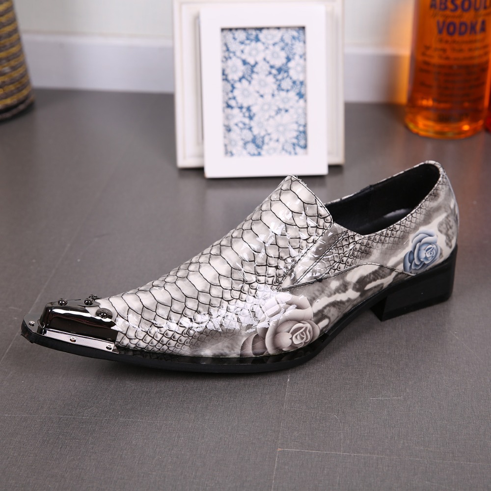 Fashion Runway Stage Men Dress Shoes Genuine Leather Lovely Cartoon