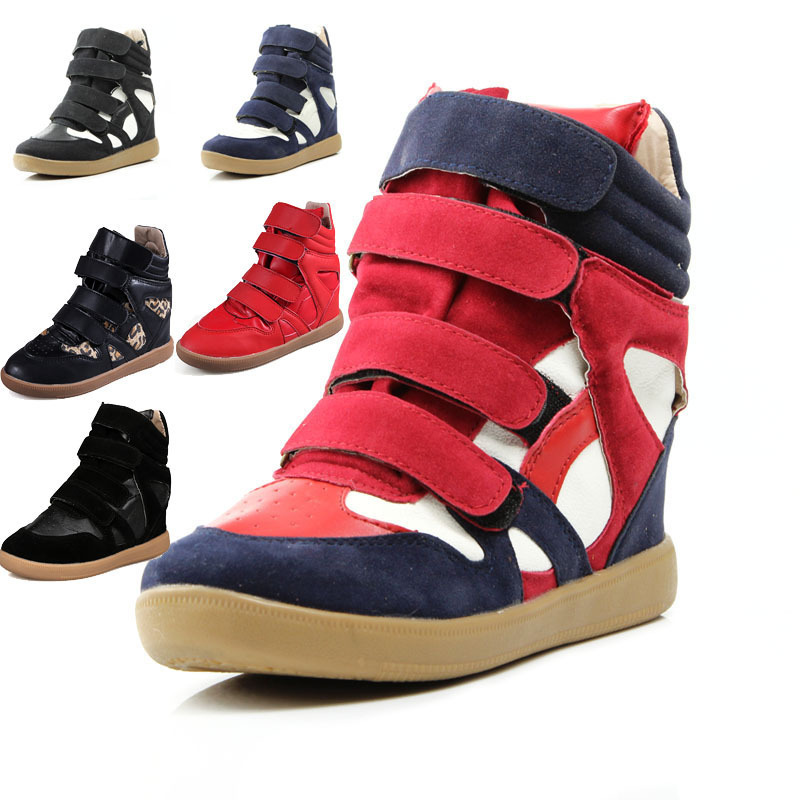 Women Genuine Leather Boots fashionable Sneakers Shoes Isabel Marant Leather Boots Height Increasing Sneakers 13 Styles