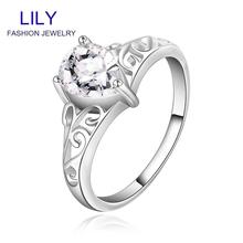 R523 8 Wholesale Bijoux Women Ring Ruby Fashion Jewelry 925 Sterling Silver Red Zircon Rings for