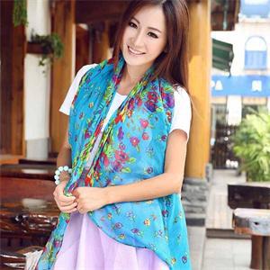 New 2015 Fashion Pastoral Style Scarves Women Soft Silk Blend Floral Print Scarf Wrap Women Pretty
